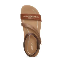 Aetrex Gabby Adjustable Comfort Sandal – Cognac Multi