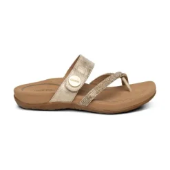 Aetrex Izzy Sparkle Gold Women's Comfort Sandal