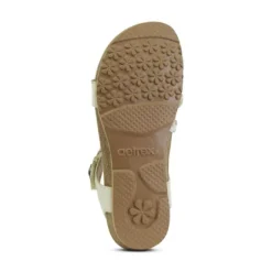 Aetrex Jillian Braided Quarter Strap Ivory Sandal SC362