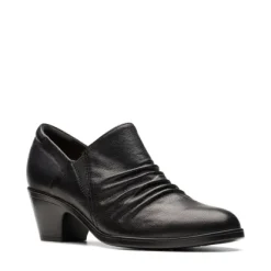 Clarks Emily2 Cove Black Leather SlipOn