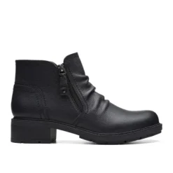 Clarks Hearth Dove Women's Black Leather Boot
