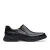 Clarks Men's Un Briley Step Black Leather Slip-On