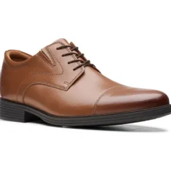 Clarks Whiddon Cap Mens Dress Comfort Brown Leather
