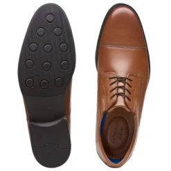 Clarks Whiddon Cap Mens Dress Comfort  Brown Leather
