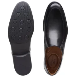 Clarks Whiddon Step Slip On Black Leather