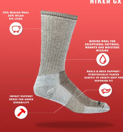 J.B.Fields Hiker GX Merino Sock