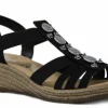 Ladies Rieker 624B4-00 Decorative Wedge Sandal