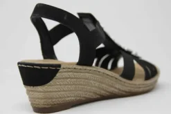 Ladies Rieker 624B4-00 Decorative Wedge Sandal