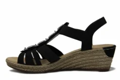Ladies Rieker 624B4-00 Decorative Wedge Sandal