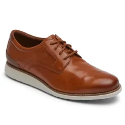 Rockport Total Motion Craft Plain Toe Brown Leather Shoe