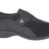Women's Propet Diana Strap soft leather and stretchable suede loafer.
